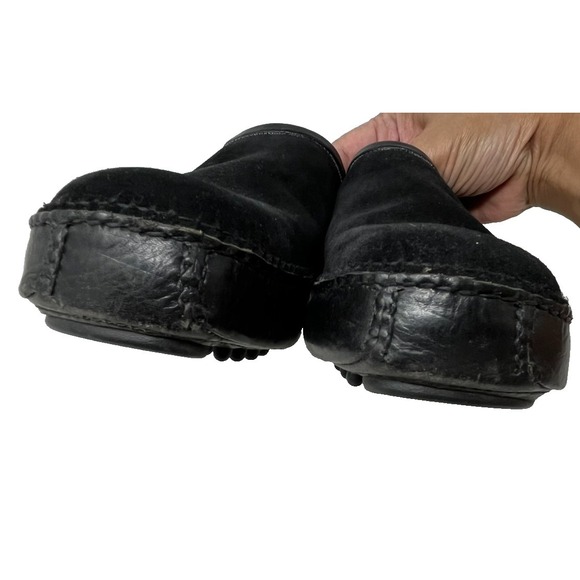 COLE HAAN Country Womens 9 Clog Shoes Black Suede Leather Knobby Outsole - Picture 3 of 10